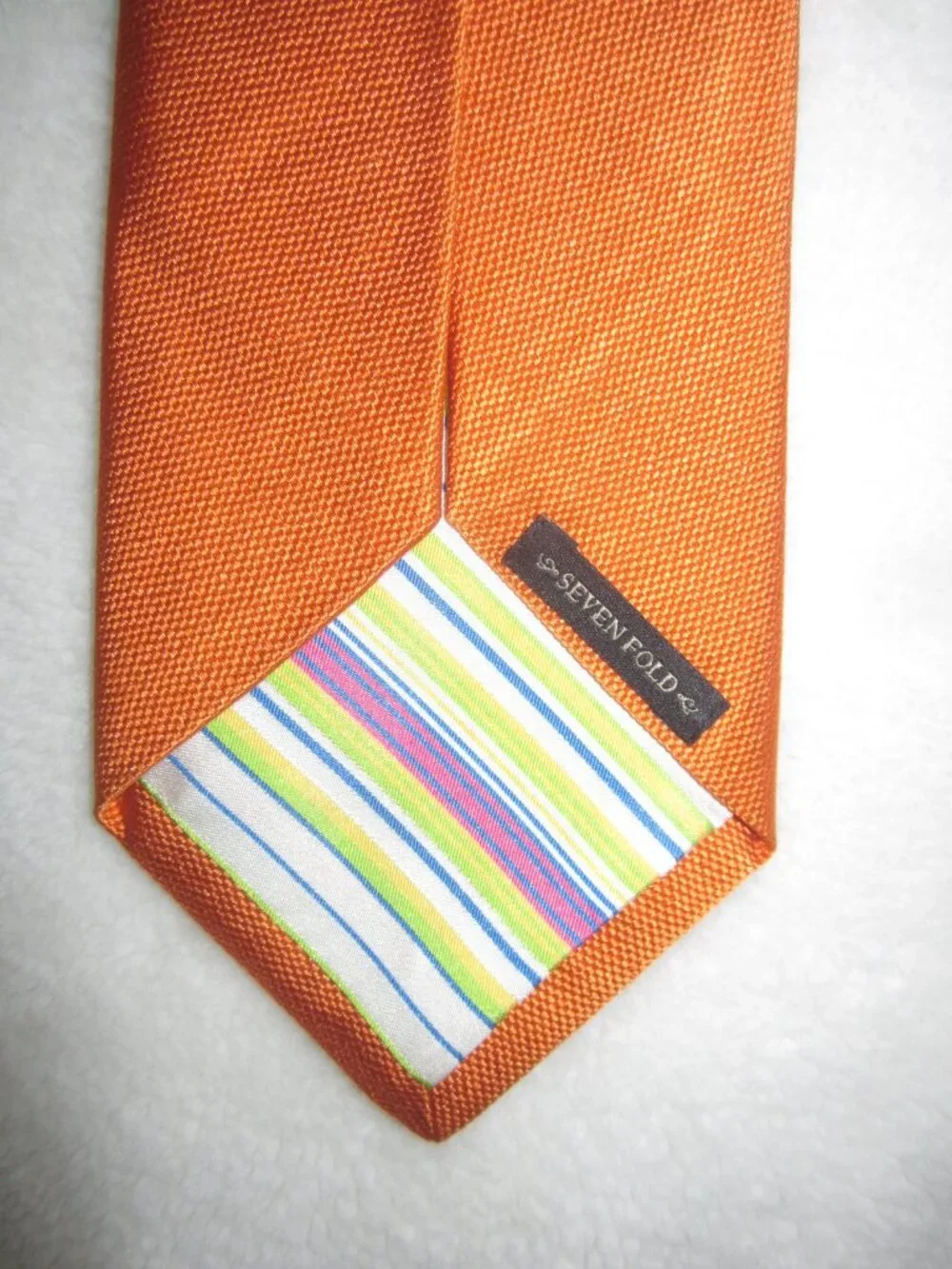 MICHELSONS Archive Collection Seven Fold Silk Tie Orange